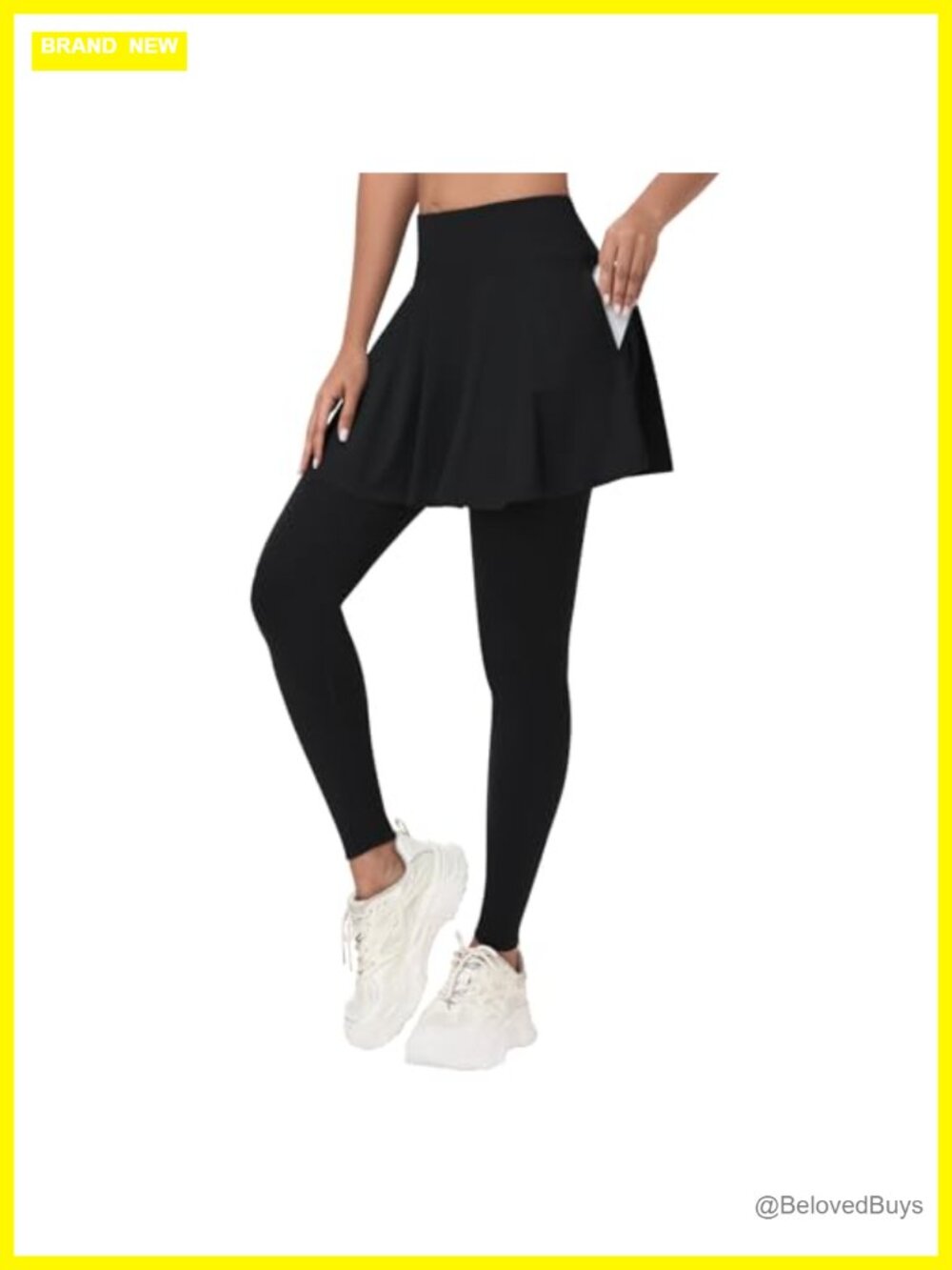 Skirted Leggings Pleated Tennis Skirt with Pockets High Waisted